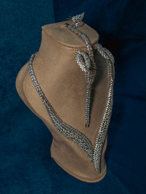 Parure Crystal Leaf – Inspiration Florale & Plaqué Argent S925