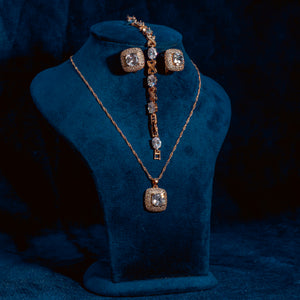 Parure Diamora A – Carré Royal & Zirconium Transparent
