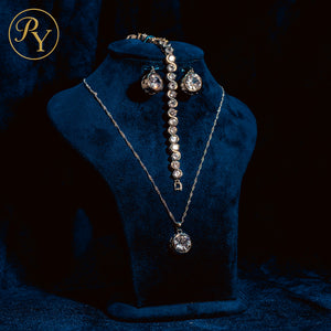 Aurora White – Parure Élégance Éclatante en Plaqué Argent S925