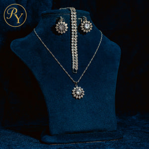 Harmonie – Parure florale en zircon et argent S925
